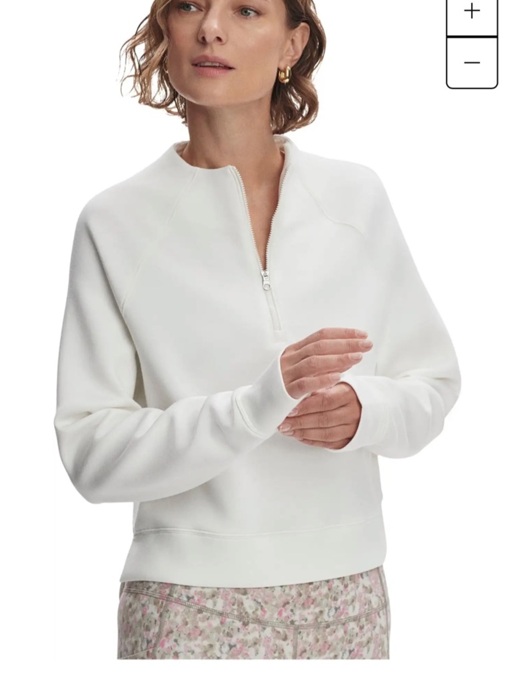 Varley White Half-Zip Pullover Sweatshirt.  Incredibly soft and comfortable